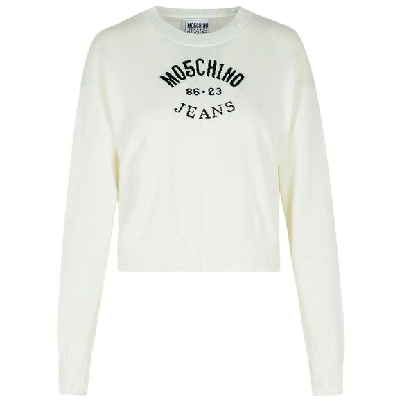 Moschino Jeans White Cotton Sweater Women